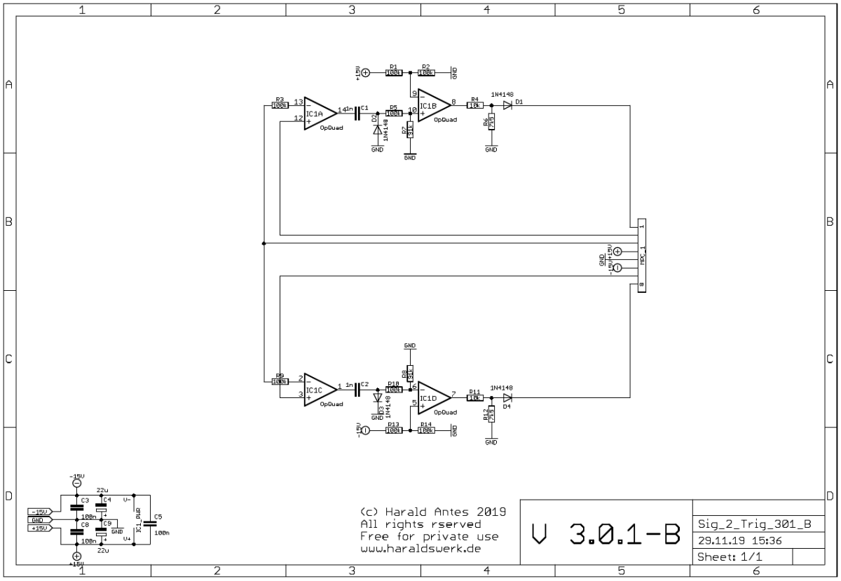 Signal to Trigger converter schematic main board
