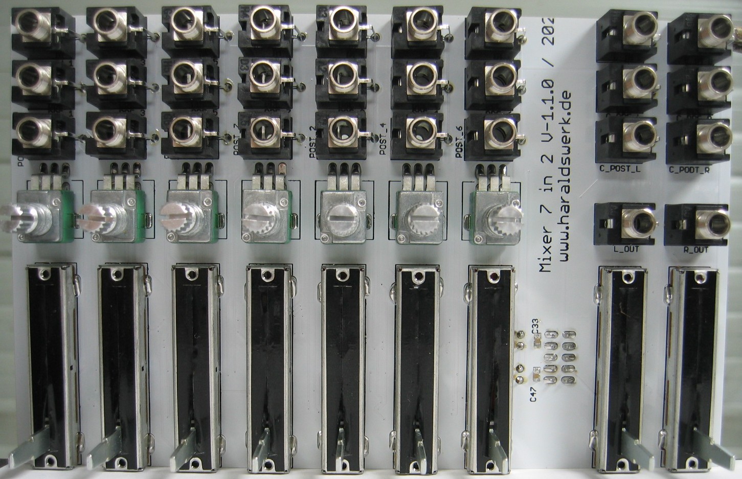 Mixer 7 in 2 populated control PCB top