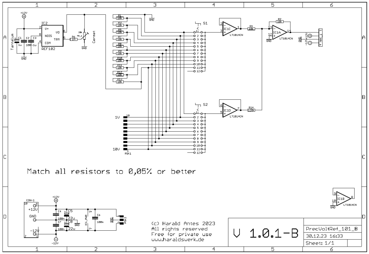 Scaled voltage reference 10V schematic main board