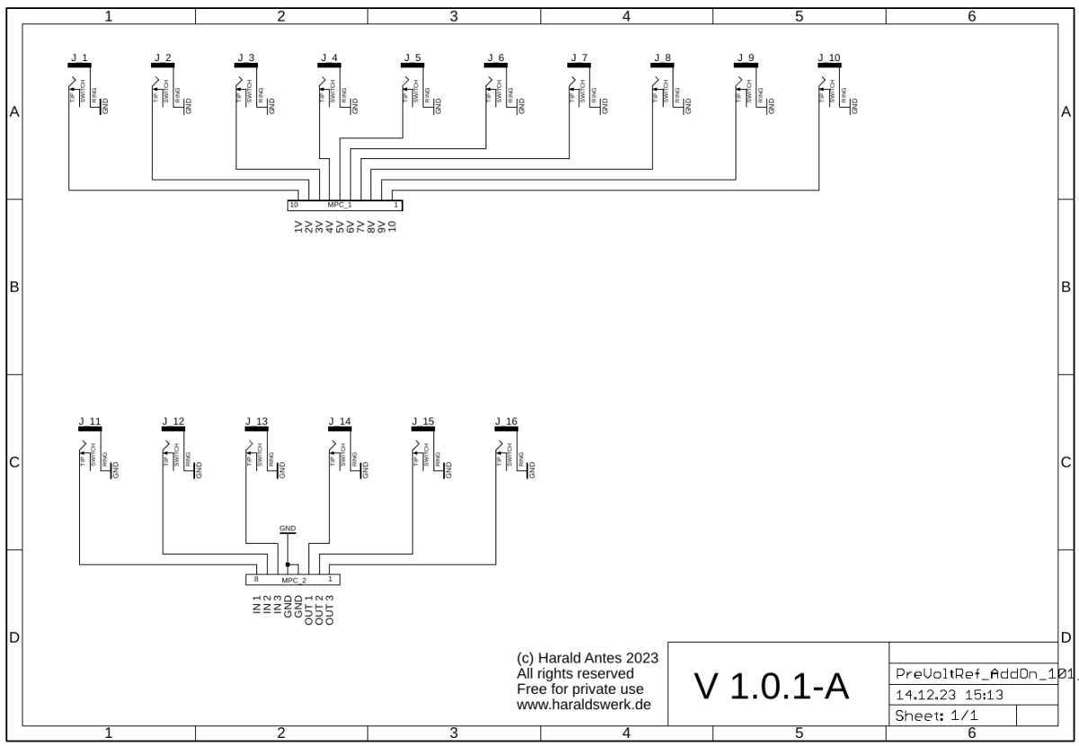 Scaled voltage reference 10V AddOn schematic control board