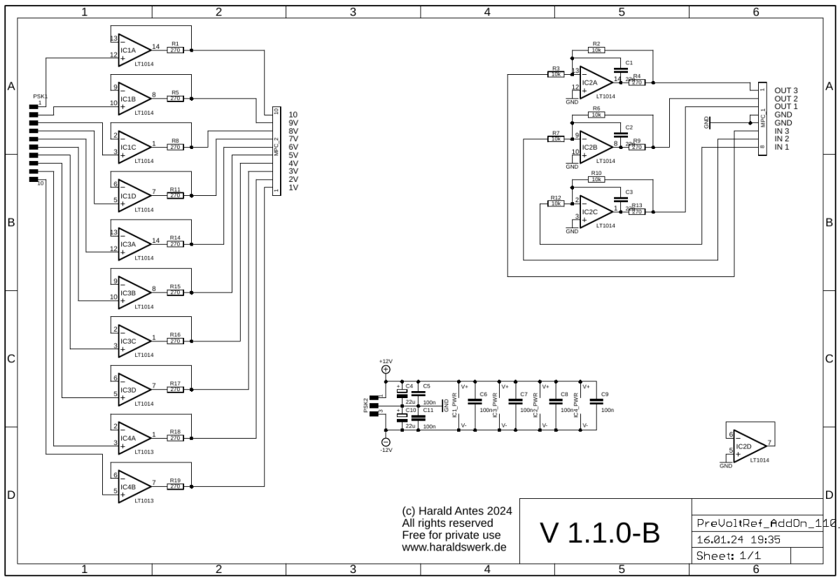 Scaled voltage reference 10V AddOn schematic main board