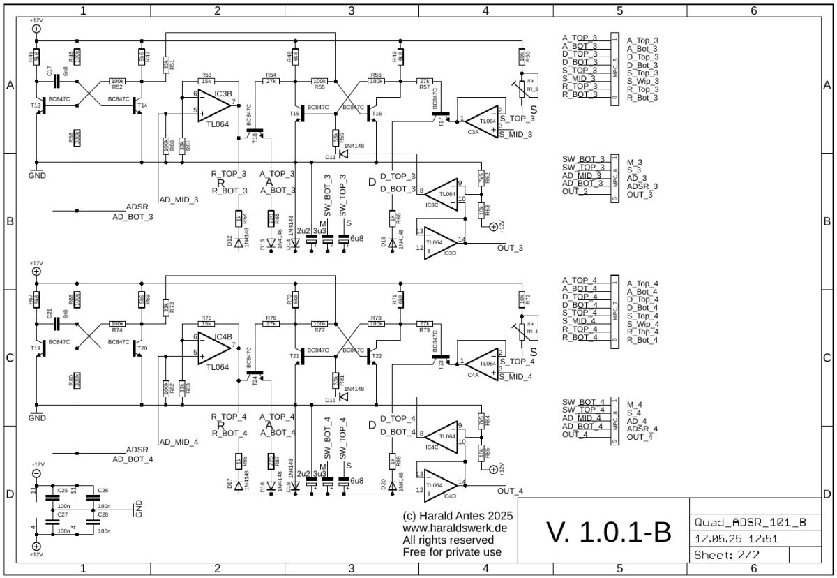 PDF with better resolution in the download section AD/ADSR Envelope schematic main board