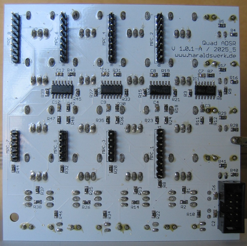 Quad_ADSR Envelope populated control PCB back