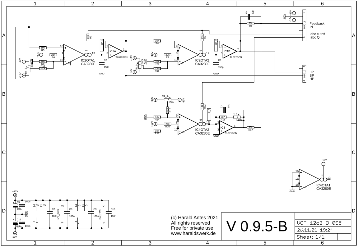12dB multimode filter schematic main board
