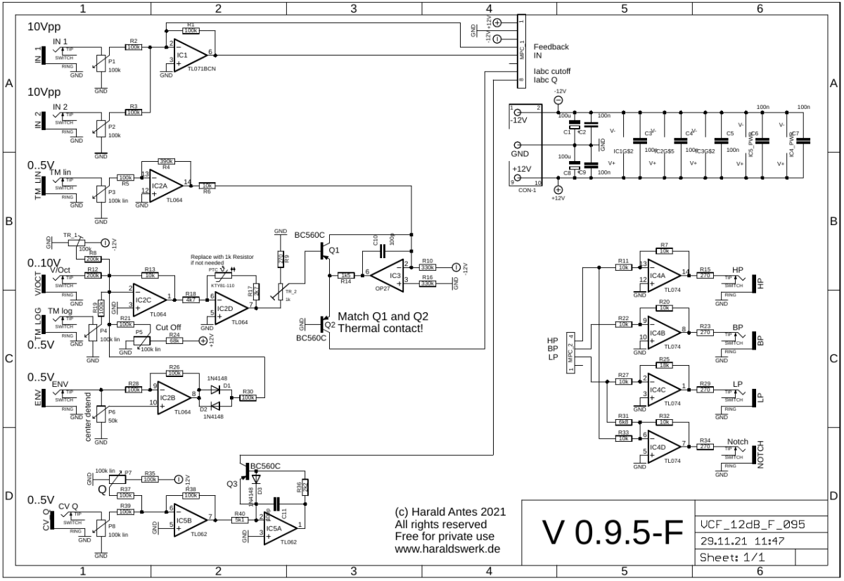 PDF with better resolution in the download section 12dB multimode filter schematic control board