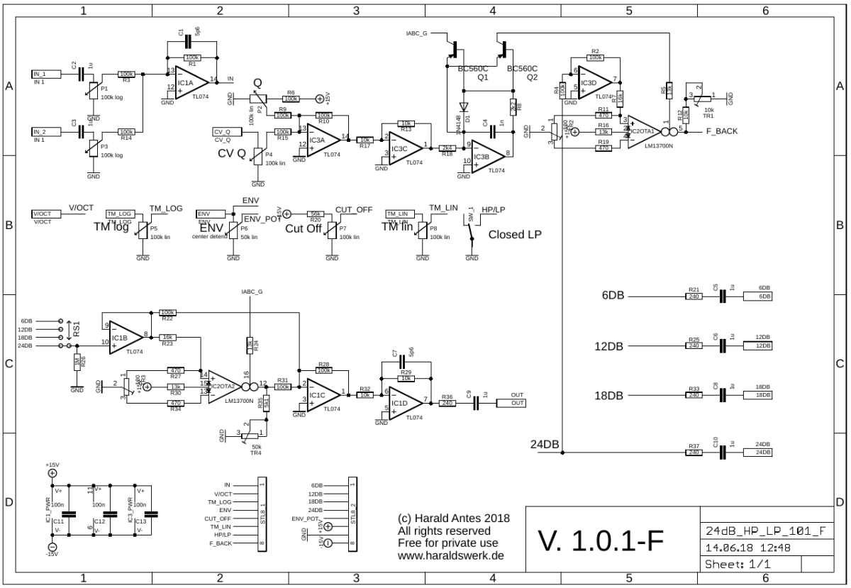 24dB VCF schematic