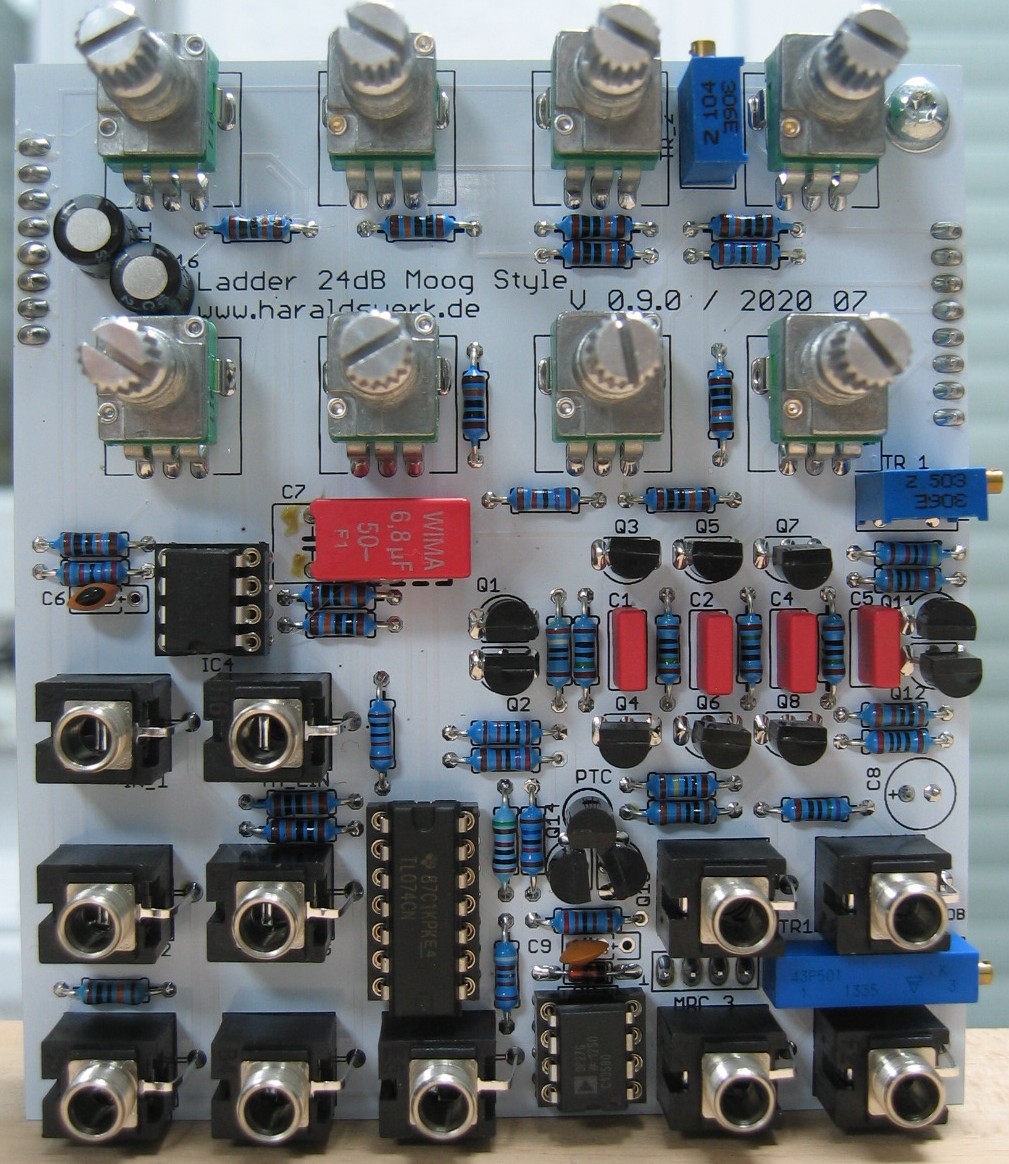 Ladder 24dB populated control PCB