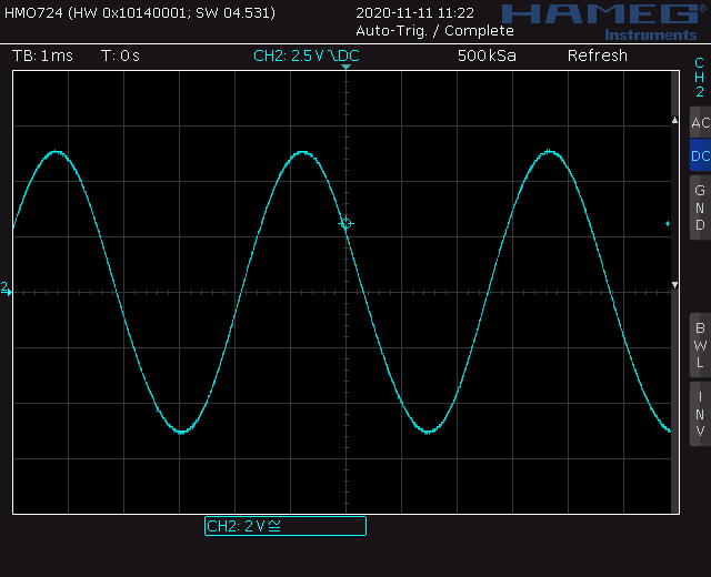 24dB Ladder filter screenshot sine out