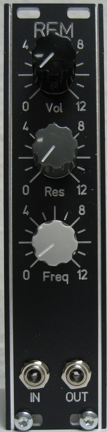 Parametric Equalizer, Resonating Filter VCF front view