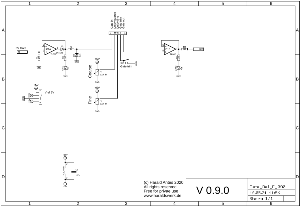 Gate delay control board schematic