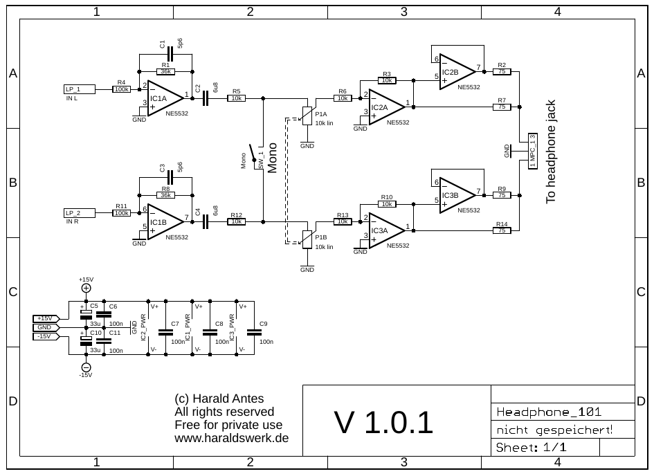 headphone amplifier schematic