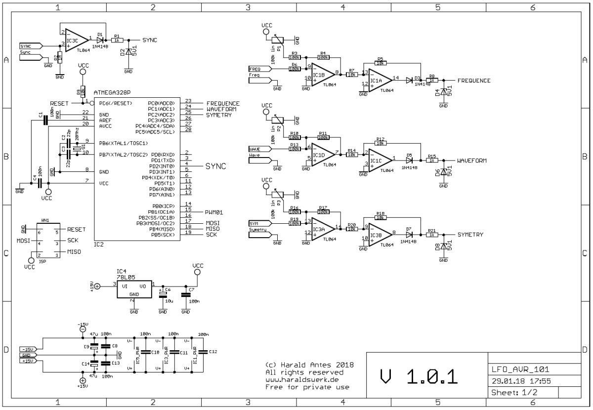 Voltage controlled AVR LFO with variable symmetry 01