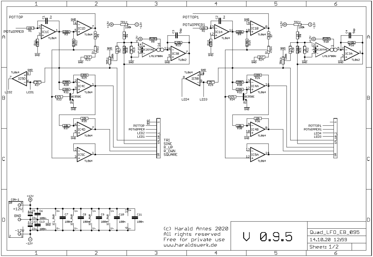 Quad LFO schematic 1 main board