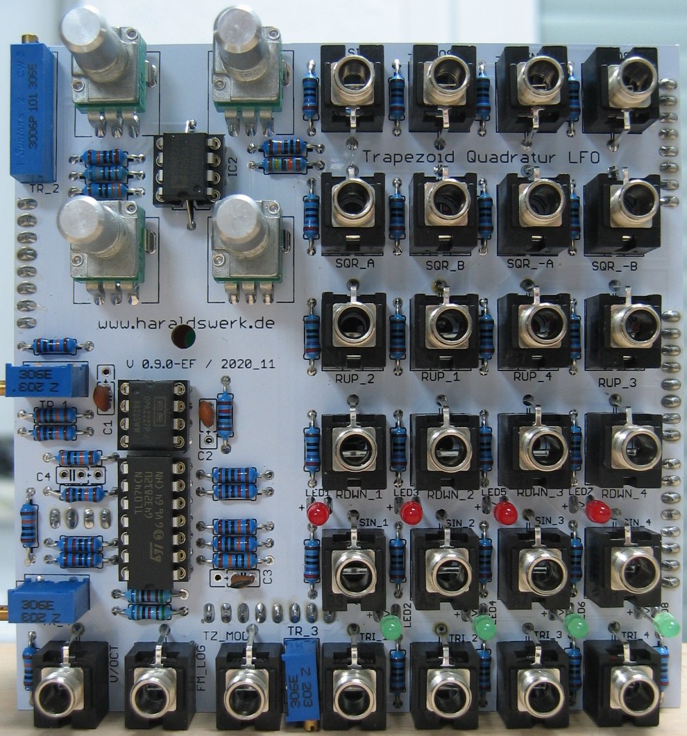 Trapezoid quadrature LFO populated control PCB