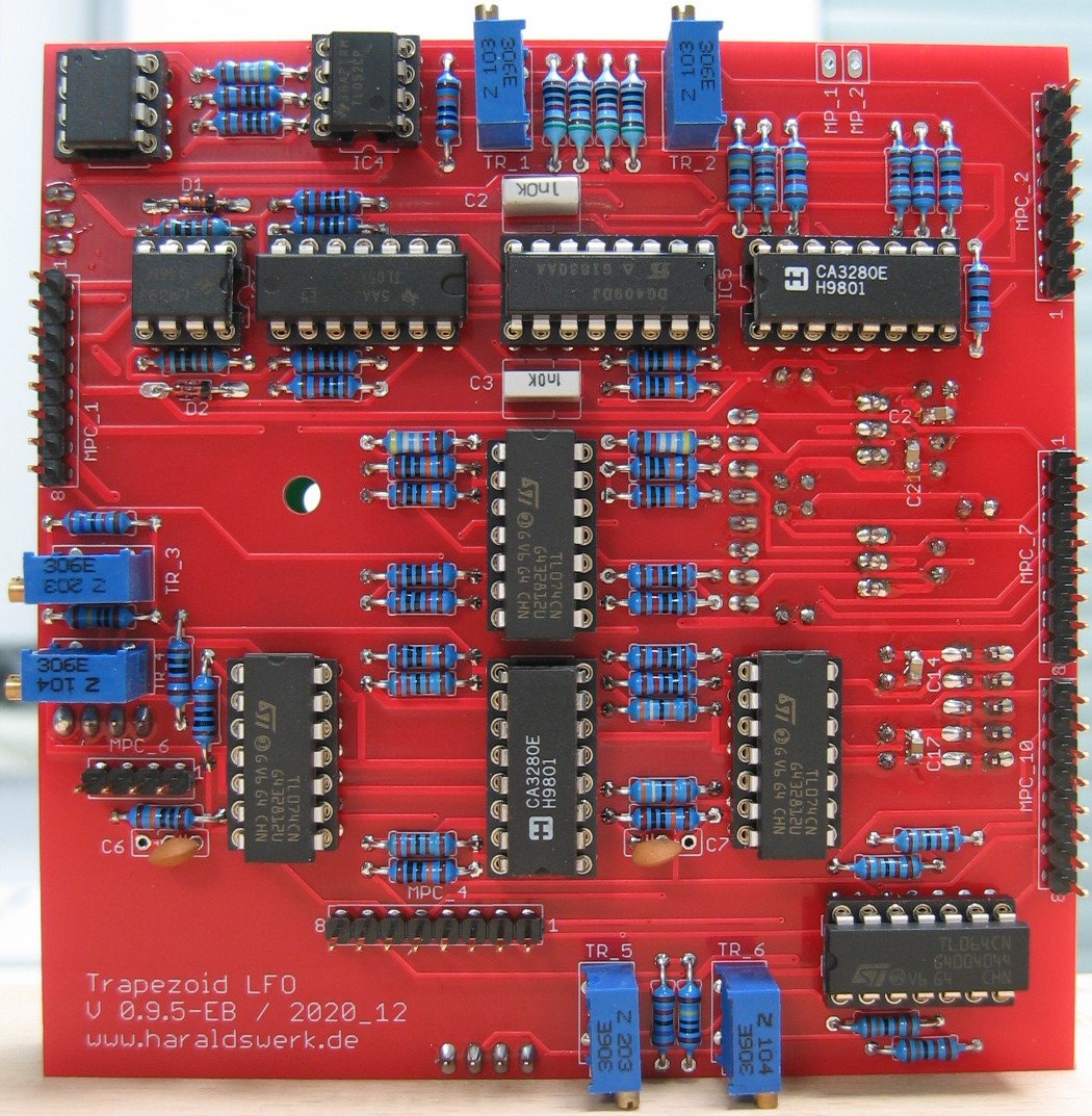 Trapezoid quadrature LFO populated main PCB one