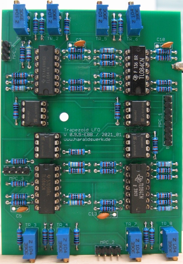 Trapezoid quadrature LFO populated main PCB two