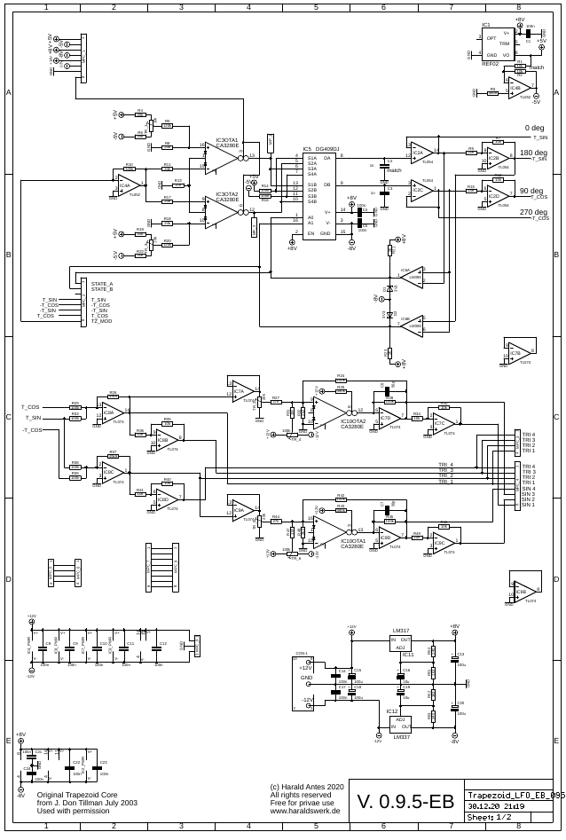 Trapezoid quadrature LFO schematic main board 01