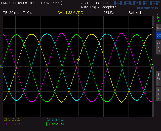 Trapezoid quadrature LFO screenshot sine waveforms