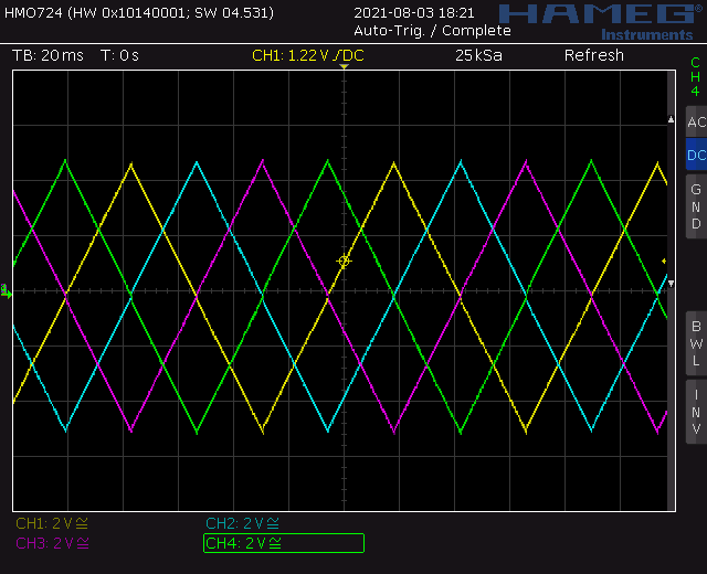 Trapezoid quadrature LFO screenshot triangle waveforms