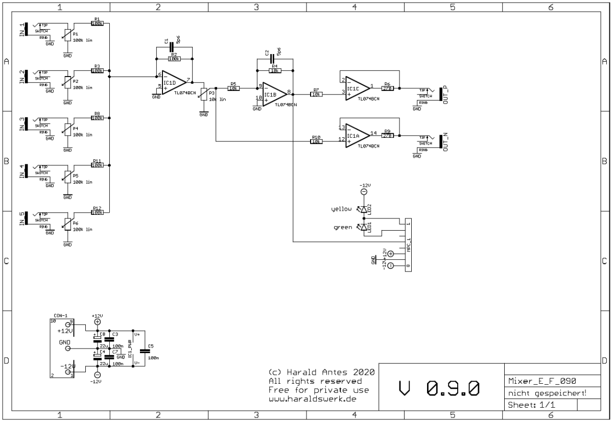 Mixer Euro schematic control board