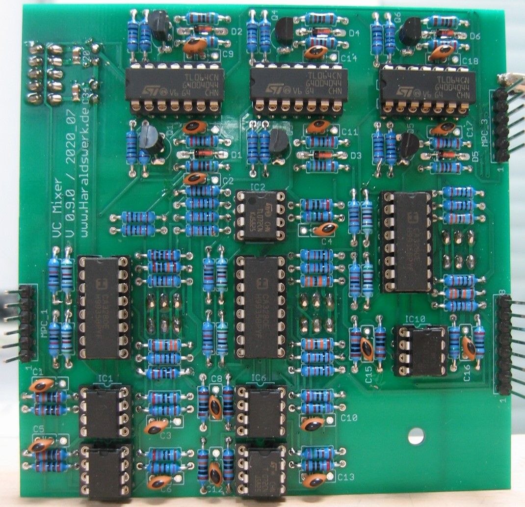 Voltage controlled mixer-VCA main PCB