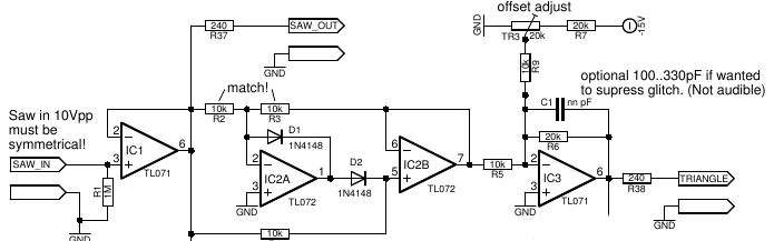 Saw to triangle schematic