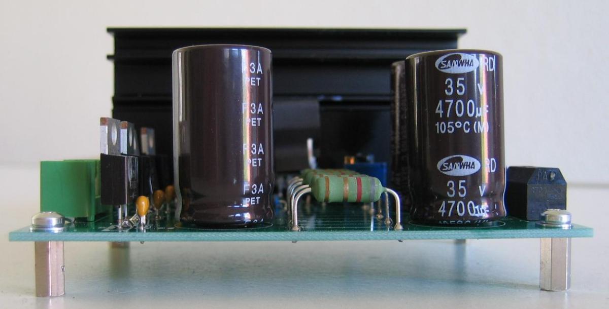 Ultra low ripple PSU with LM350 front view