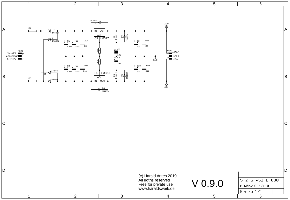 PSU with 3 pole external AC input schematic