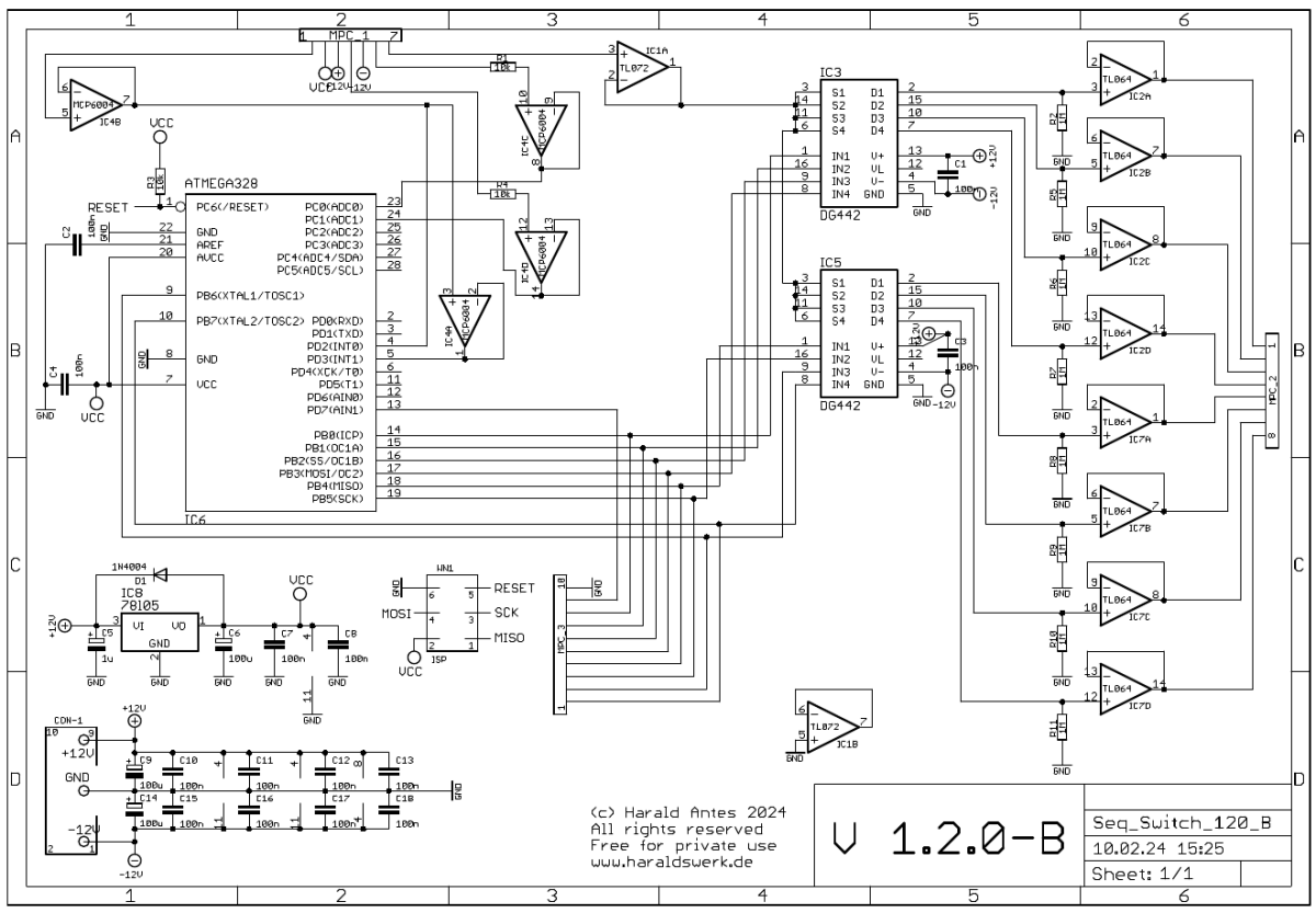 Voltage controlled sequential switch schematic main board