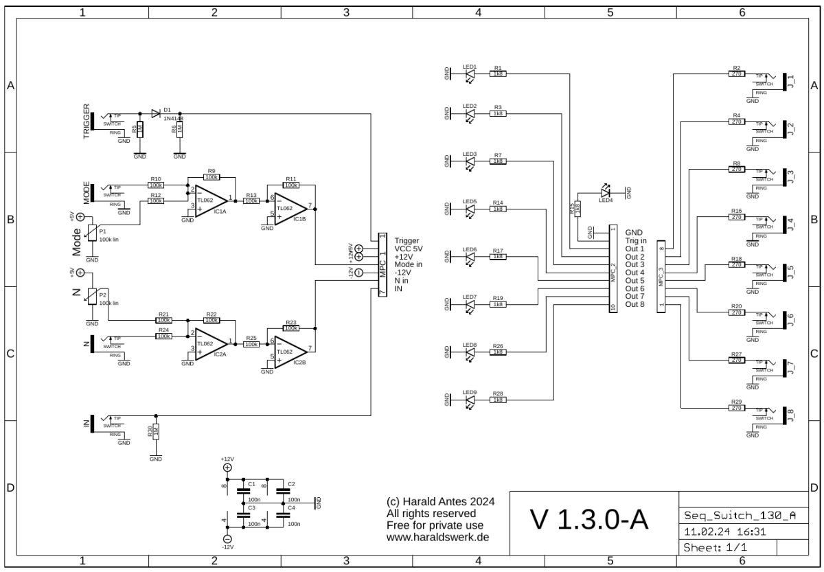 Voltage controlled sequential switch schematic control board