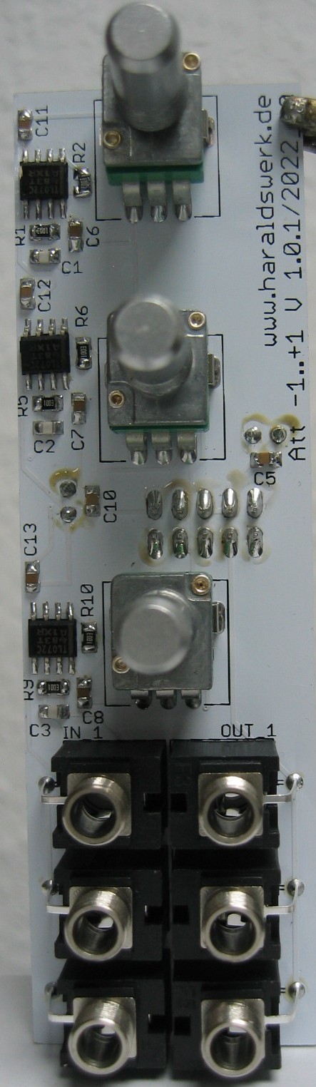 Attenuverter populated control PCB