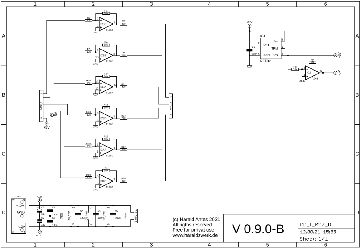 Slider Bank (command one) schematic main board