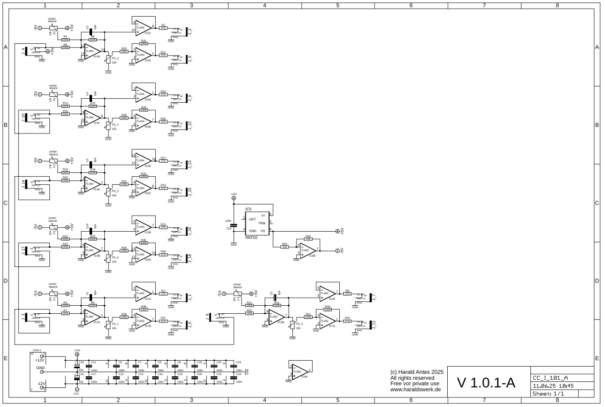 Slider Bank (command one) SMD schematic control board
