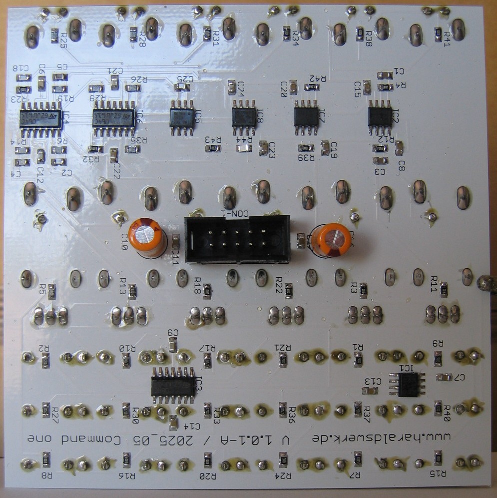 Slider Bank (command one) populated control PCB back