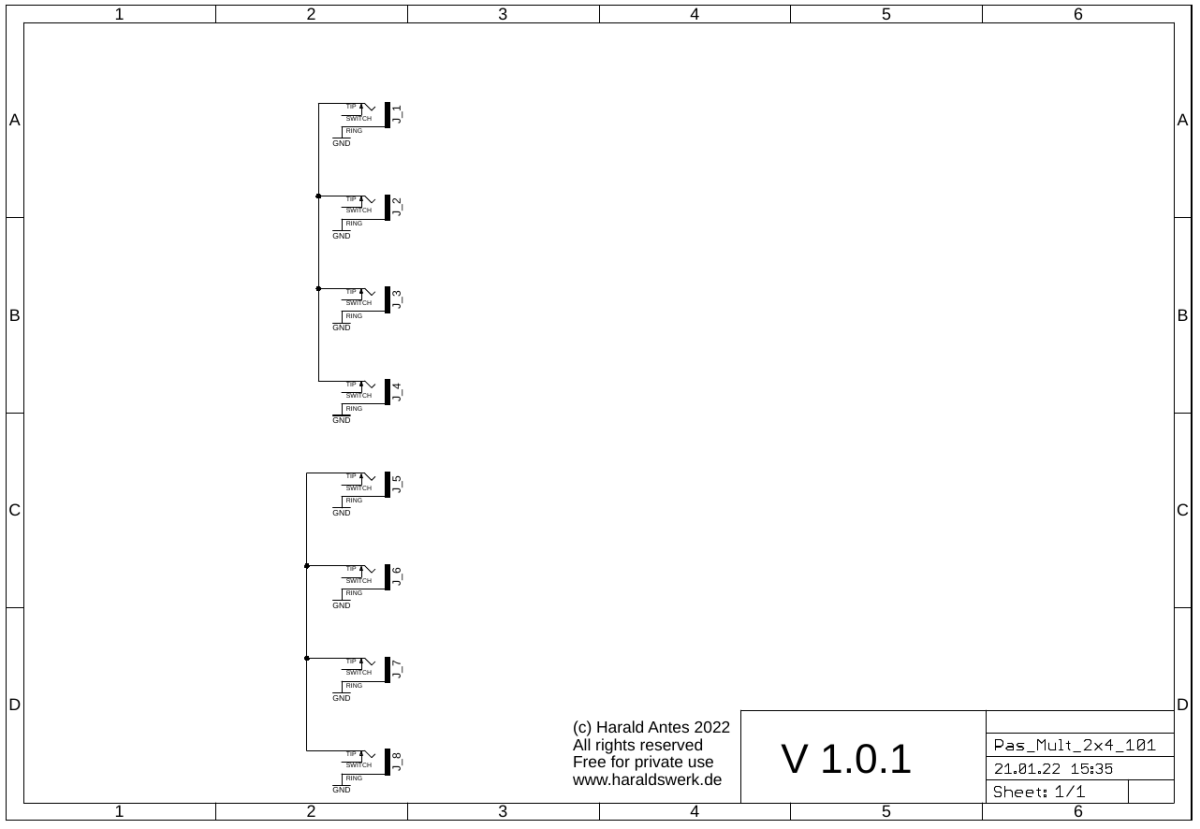 Passive Multiple 2x4 schematic send