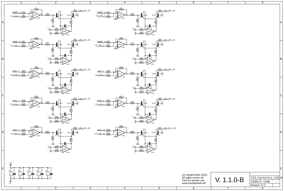 Harmonic Oscillator schematic main board B2