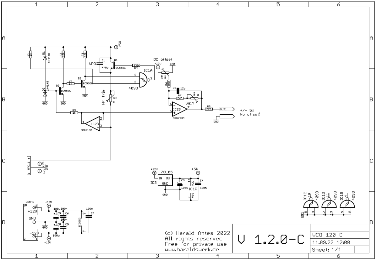 Harmonic Oscillator VCO schematic main board 03