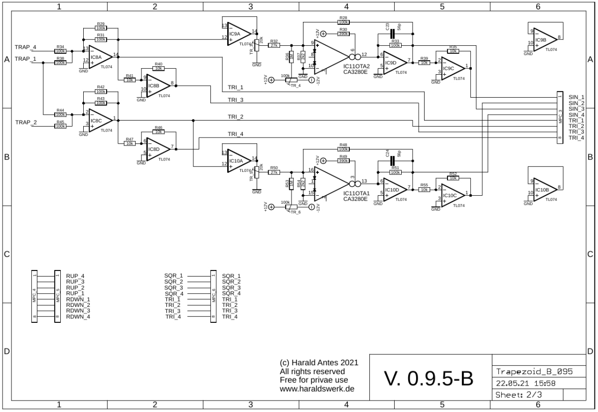 Trapezoid VCO schematic main one board 02