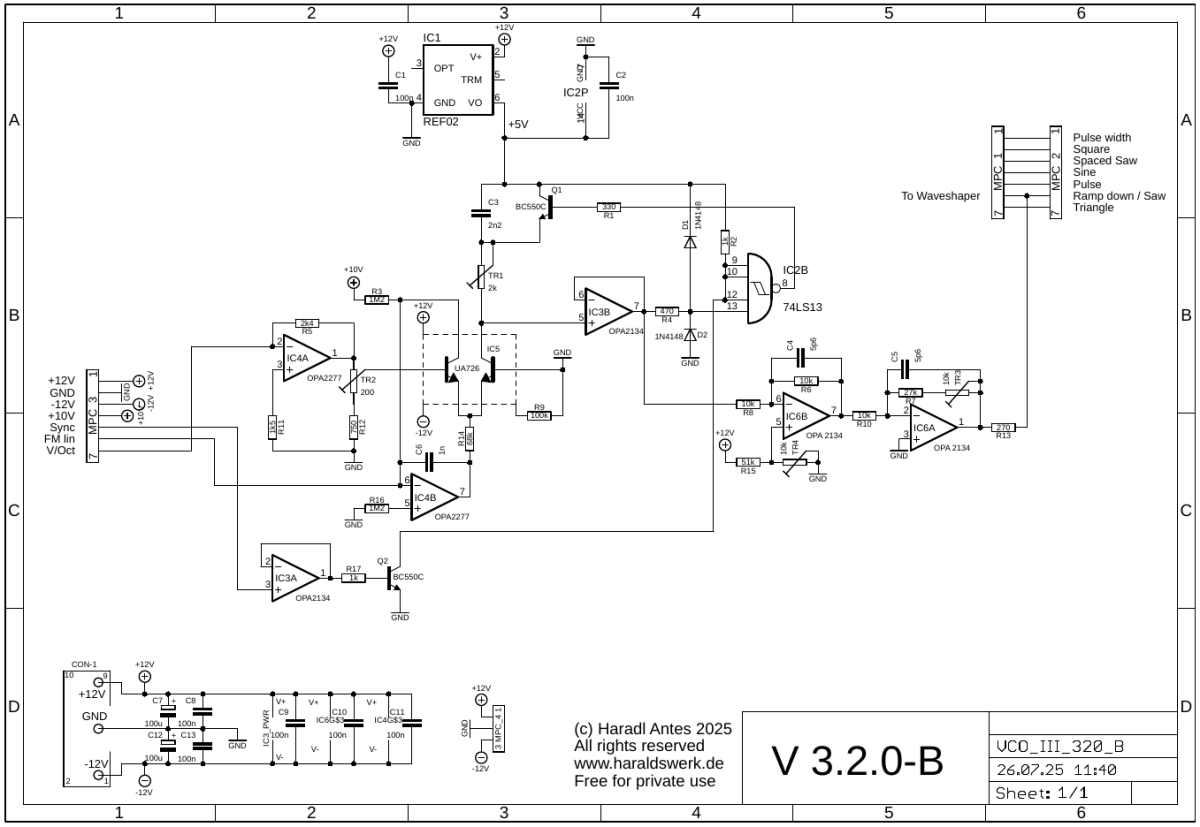 VCO III schematic main board