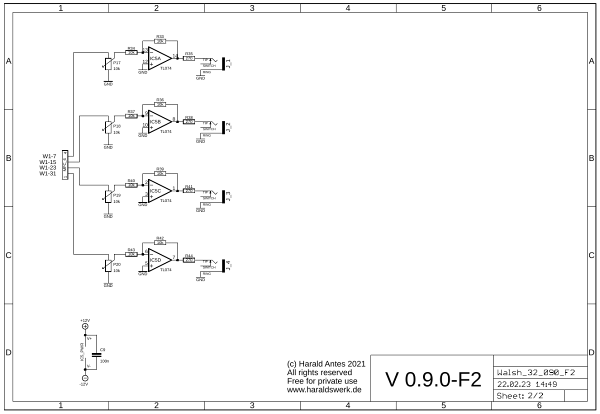 Walsh 32 Function Generator schematic control board F2