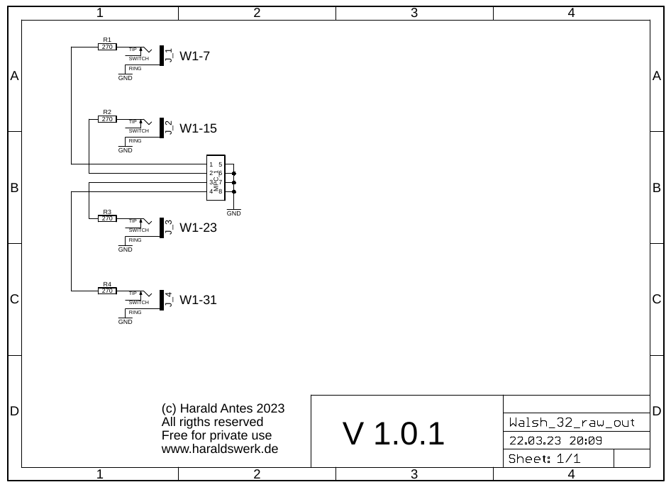 Walsh 32 Function Generator Walsh functions raw out