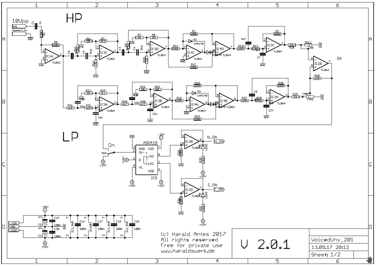 Vocoder voiced unvoiced detection schematic