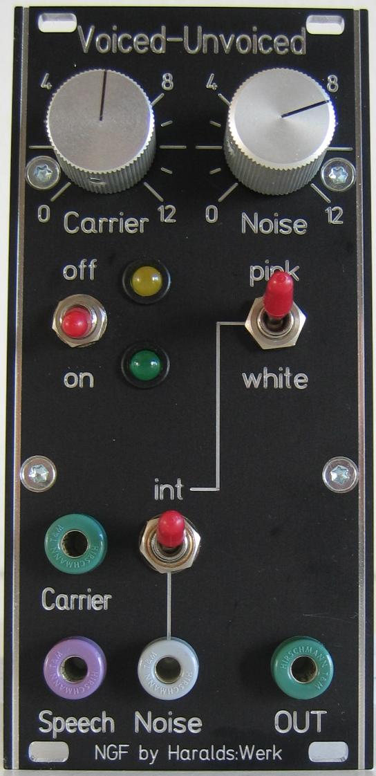 Vocoder voiced - unvoiced detection faceplate