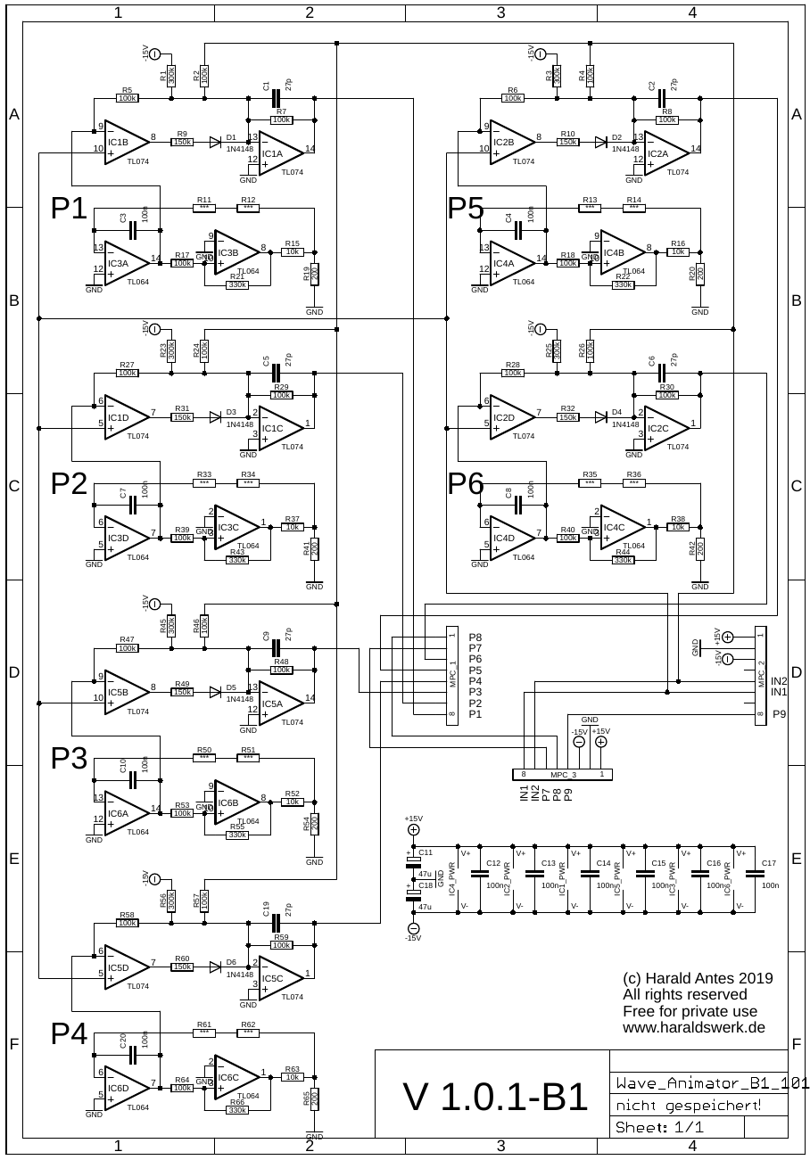 Multi Phase Waveform Animator schematic 01 main board